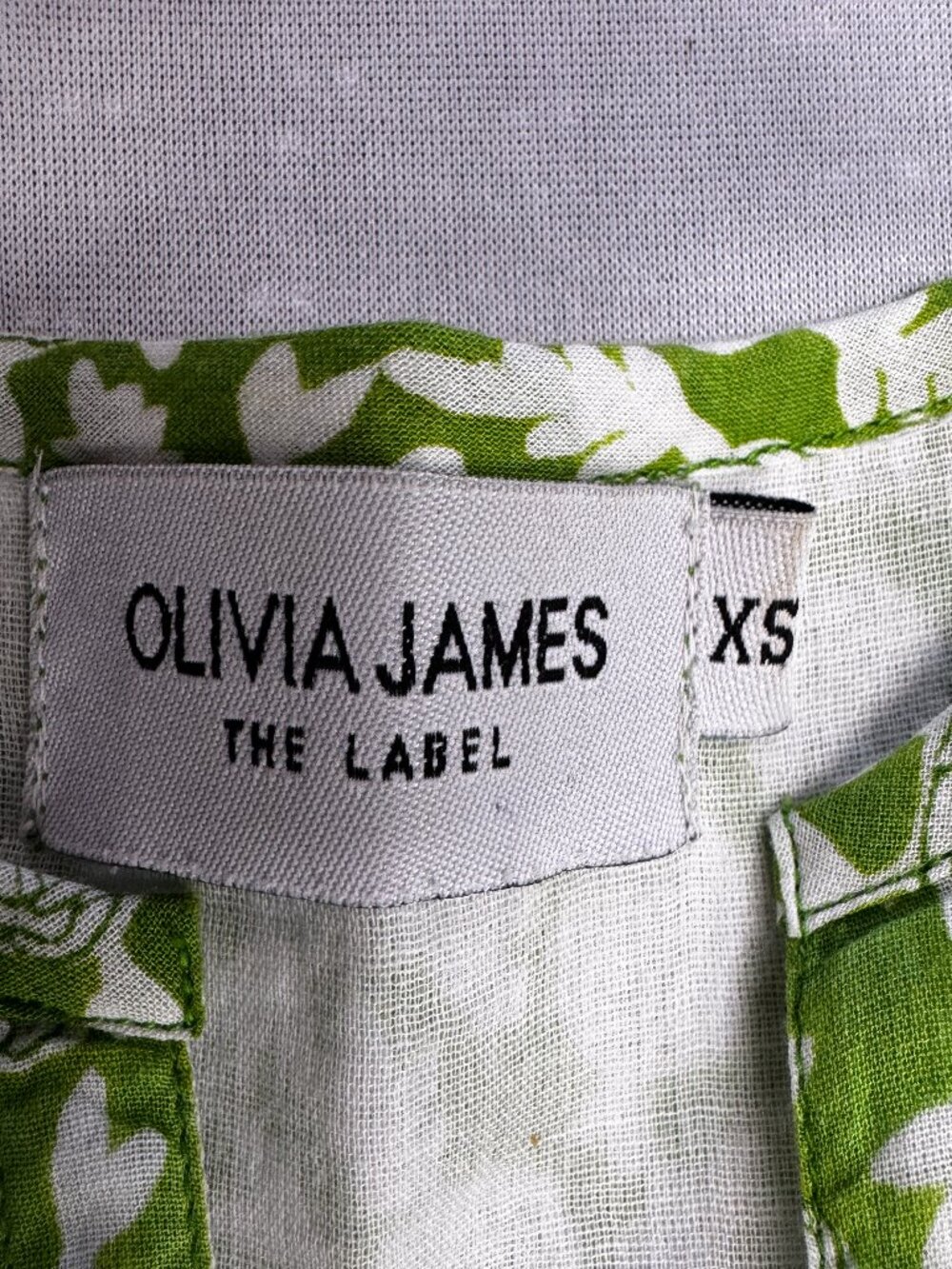 Olivia James the Label Green & White Floral Tiered Cottagecore Midi Dress Sz XS - Picture 16 of 16